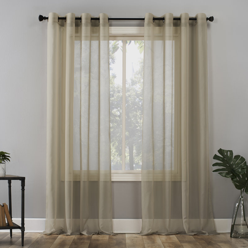 Wayfair Basics Solid Color Sheer Thermal Grommet Single Curtain Panel & Reviews Wayfair